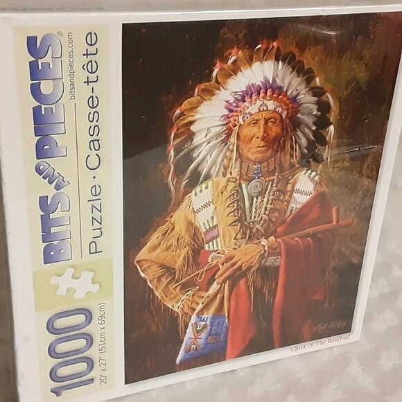 Native American Indian "Chief Of The Rosebud" Puzzle 1000 Pc. NEW - Picture 2 of 4